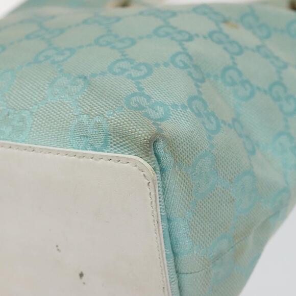 GUCCI GG Canvas Tote Bag Light Blue Gold 002 002 - Picture 12 of 16
